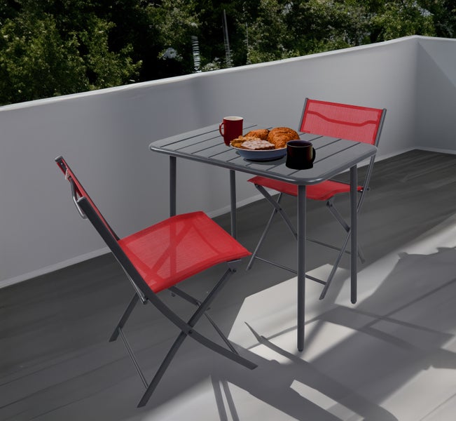 3 tlg. Bistroset Balkonset Gartenset Metall Sumila