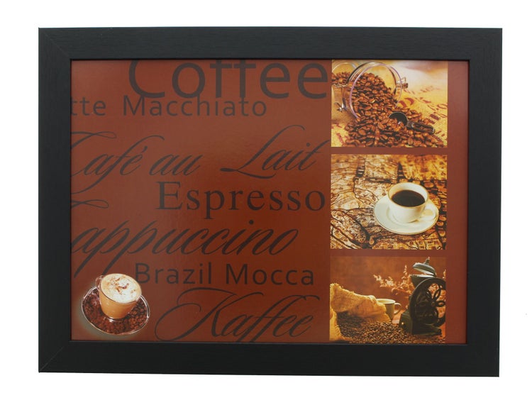 FRANK FLECHTWAREN | Knietablett Kaffee, HOLZ, KUNSTSTOFF, 43 x 33 x 7 cm