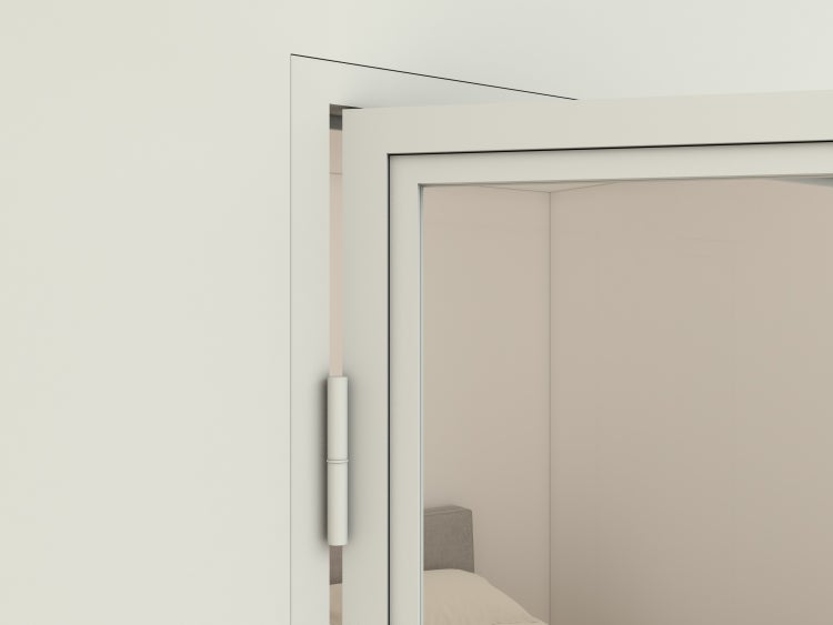 Loft Glastür 834x1972mm Klarglas DIN Links Komplettset mit Beschlag Griffstange und Zarge