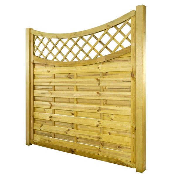 Holzzaun mit Latten und Gittereinsatz