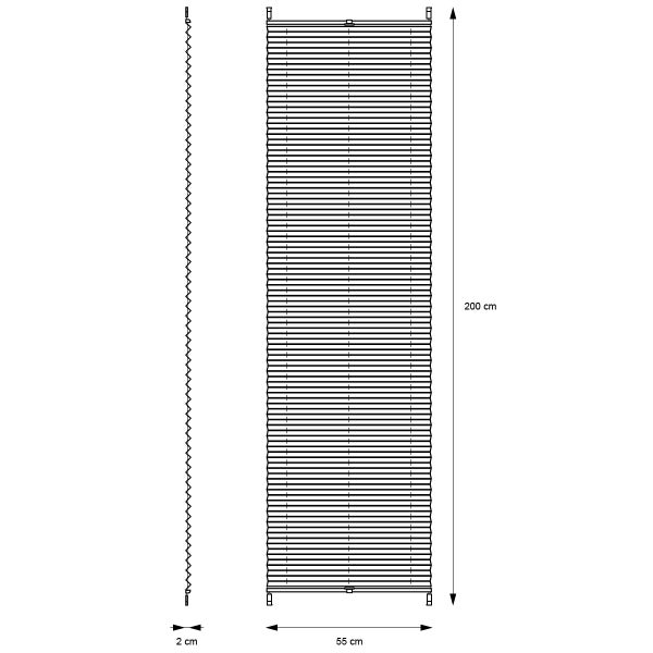 ECD Germany Plissee 55 x 200 cm - Weiß - Klemmfix - EasyFix - ohne Bohren - Sonnen- und Sichtschutz - für Fenster und Tür - inkl. Befestigungsmaterial - Jalousie Faltrollo Fensterrollo Rollo