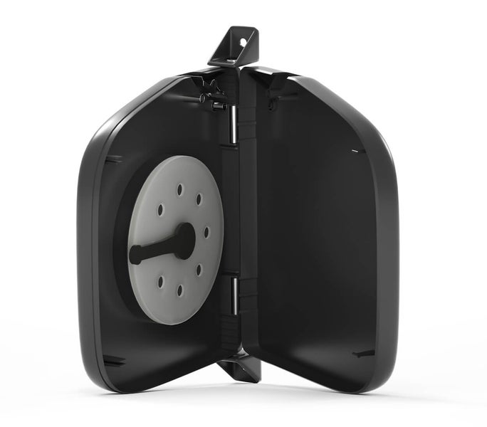 Geöffneter Schlauchaufroller aus Kunststoff