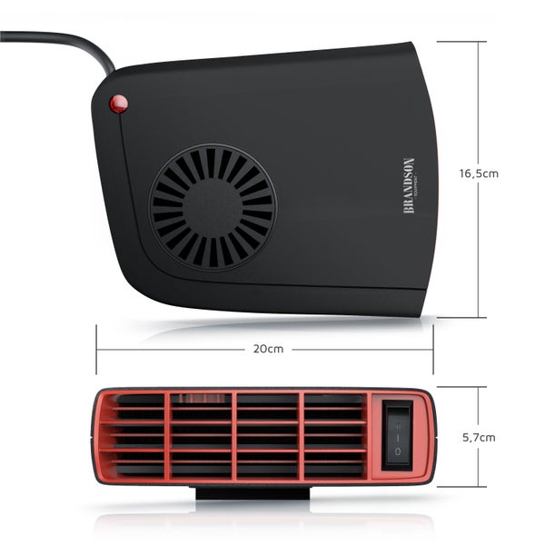 Brandson Heizlüfter 1400W, Innenraumheizung, mobile Auto Heizung, PKW, Überhitzungsschutz, Entfroster Standheizung, Schwarz/Rot