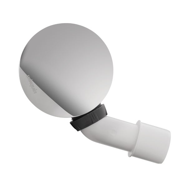 Calmwaters® Ablaufgarnitur für flache Duschwannen, 90 mm, Duschtassen-Ablaufgarnitur mit Abdeckung und Siphon, Duschablauf für bodengleiche Brausewannen, Kunststoff, Chrom, Weiß, 31PM3303