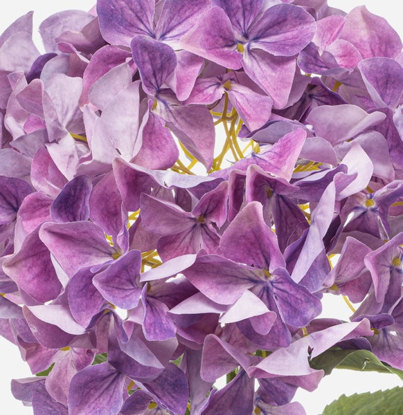 Künstliche Hortensie in Lila, Detailansicht der Blüten