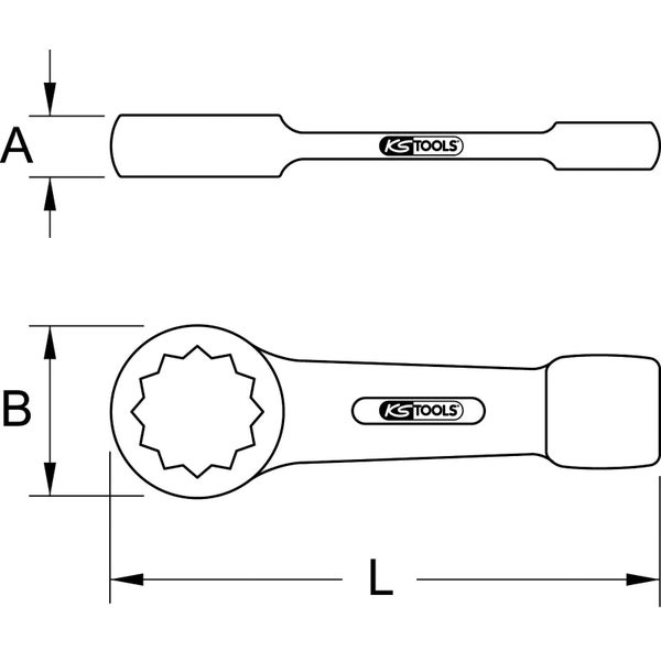 KS TOOLS Schlag-Ringschlüssel tief 105 mm - 517.9302
