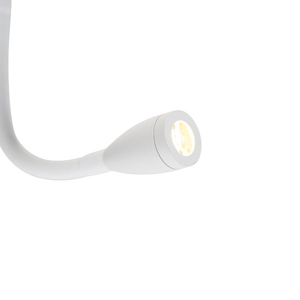 Weiße Leselampe mit flexiblem Arm