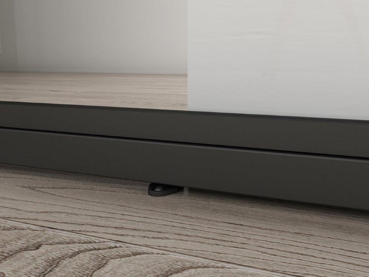 Loftschiebetür Doppelflügelig 1760x2035mm Klarglas Stahl in schwarz, Komplettset