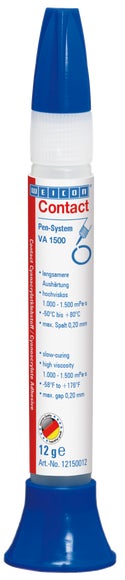 WEICON VA 1500 Cyanacrylat-Klebstoff | Sekundenkleber für Gummi, Metall, saugende und poröse Werkstoffe | 12 g