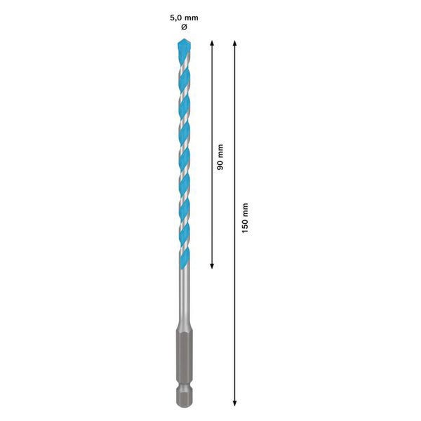Bosch EXPERT HEX-9 Multi Construction Bohrer 5 x 90 x 150 mm - 2608902348