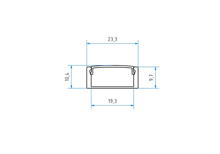 TIVENDIS Led Alu Profil 2 m AB Komplett Set für Strip / Streifen bis 20 mm breit | Abdeckung transparent klar, Endkappen, Befestigungclips | U-Form Aufputz Deckenleiste Wandprofil eloxiert
