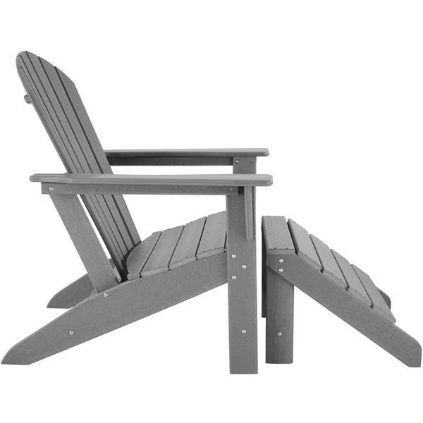 Fußablage tectake Lyn 48 x 48,5 x 38 cm für Gartenstuhl im Adirondack-Stil hellgrau