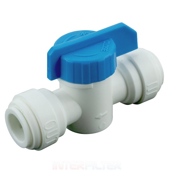 Kunststoff Kugelhahn fuer Wasserfilter mit Steckanschluss