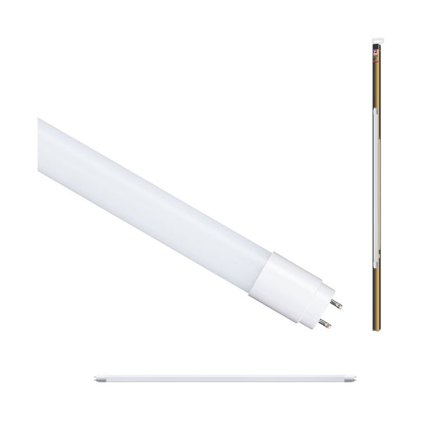 LED Röhre in Verpackung und Nahaufnahme