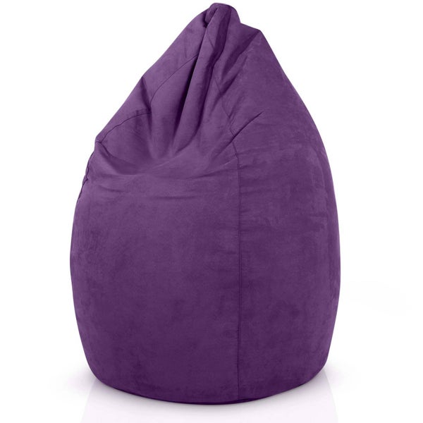 Green Bean Sitzsack mit Rückenlehne 60x60x90cm - Indoor Sitzkissen 220L Füllung Kuschelig Waschbar - Bean Bag Bodenkissen Lounge Chair Sitzhocker - Lila