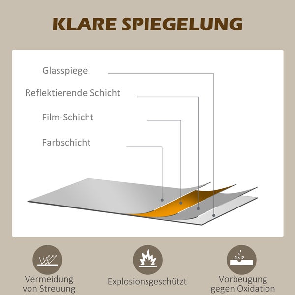 HOMCOM Wandspiegel Garderobenspiegel 110 x 65cm Flurspiegel mit Metallrahmen Hängespiegel Wohnzimmerspiegel für Schlafzimmer Schwarz