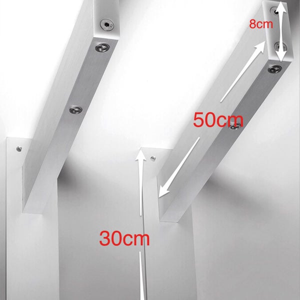 Wandregal mit Maßangaben 8 cm, 30 cm und 50 cm