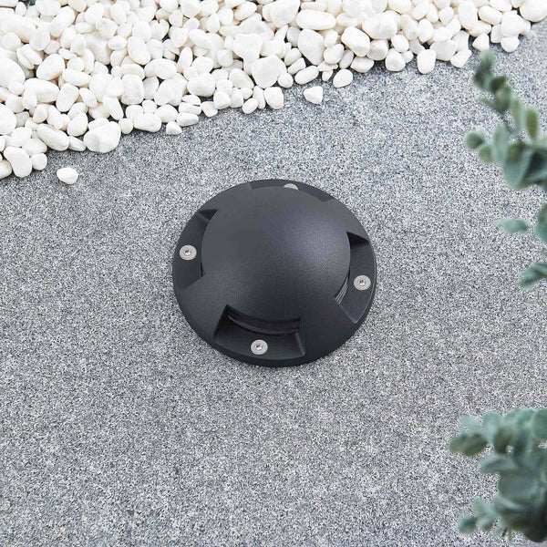 Lindby LED Außenleuchte Huban (wasserdicht (Modern) in Schwarz aus Aluminium (4 flammig, ) - Außenstrahler außen Spot für Garten Terasse Balkon & Haus
