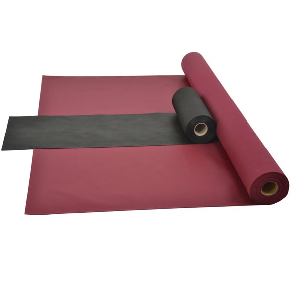 Sensalux Kombi-Set 1 Tischdeckenrolle 1m x 25m bordeaux + Tischläufer 30cm schwarz