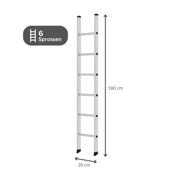 PROREGAL Sprossen-Anlegeleiter 350 mm Breit Ohne Traverse 6 Sprossen