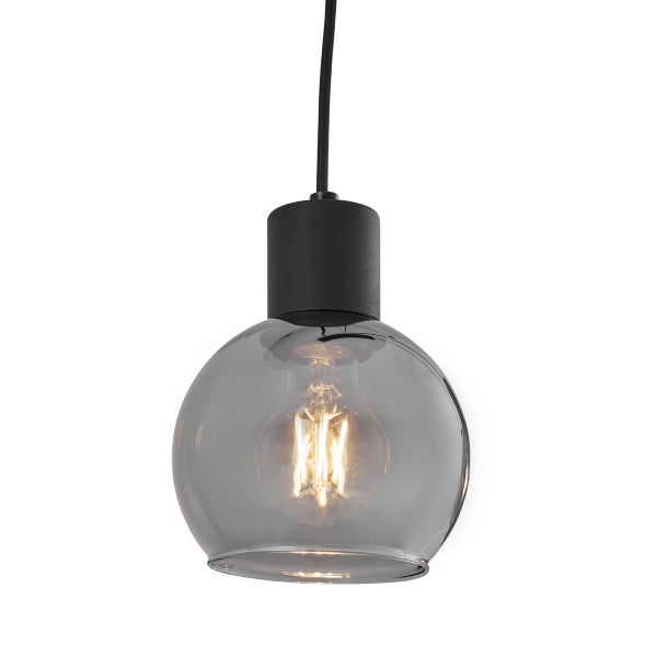 Pendelleuchte mit Glaskugel und Leuchtmittel