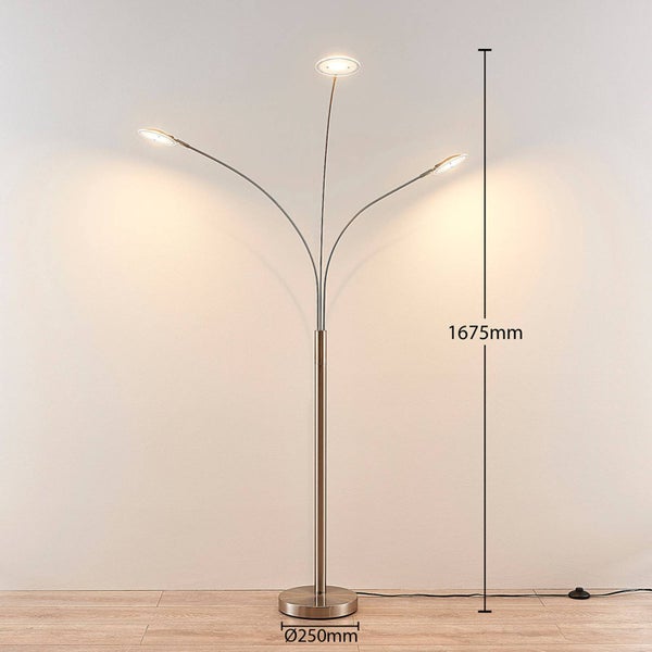 Lindby LED Stehlampe Anea (Modern) in Alu aus Metall (31 flammig, ) - Stehleuchte Floor Lamp Standleuchte Wohnzimmerlampe Wohnzimmerleuchte