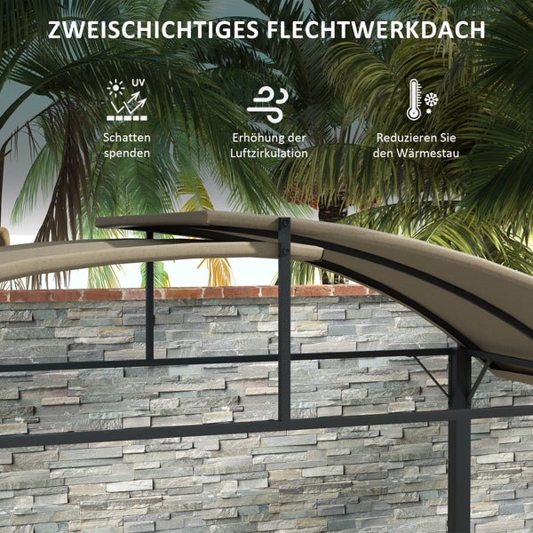 Outsunny Grillpavillon, 233L x 110B x 235H cm, Stahl, Khaki
