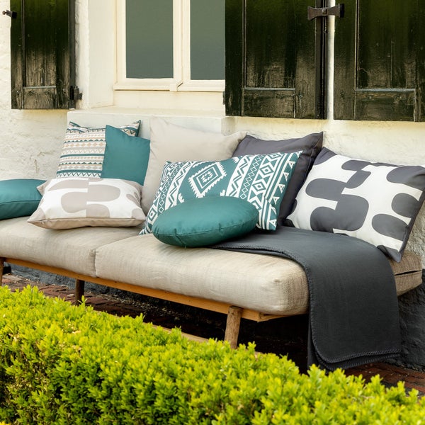 Santorini Outdoor Kissen - 45x45 cm Grau - Mit Reißverschluss
