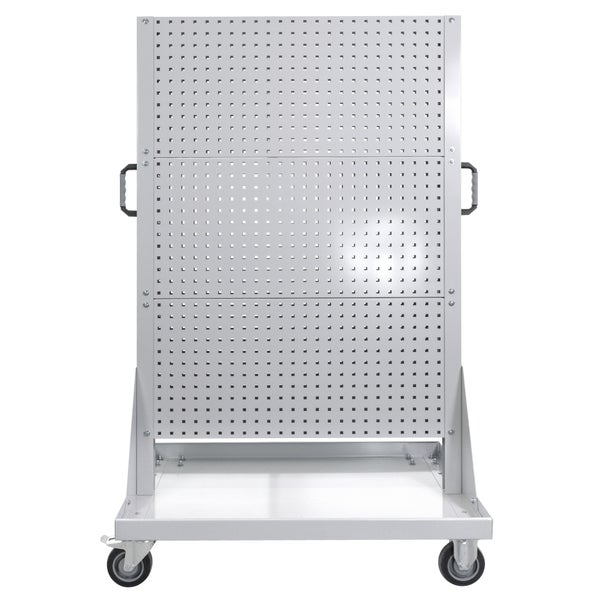 PROREGAL Rollwagen mit 6 Lochplatten | HxBxL 171x106x73cm | Lichtgrau