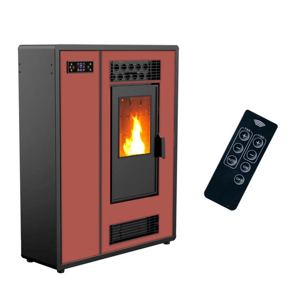 Luft- Pelletofen Slim Astral 12,2 kW Bordeaux Sannover