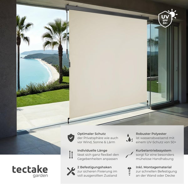 Senkrechtmarkise tectake Eloise inkl. Wandhaltern verschiedene Größen beige