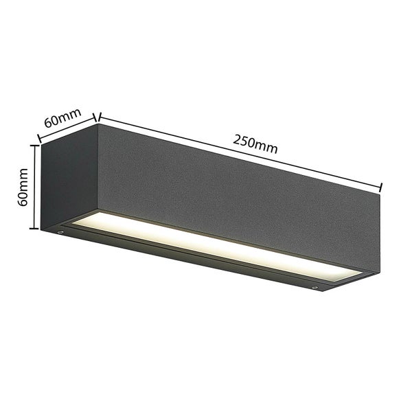 Arcchio LED Wandleuchte außen Lengo (Modern) in Schwarz aus Aluminium (1 flammig, ) - Außenwandleuchten Wandlampe Led Außenlampe Outdoor für Außenwand/Hauswand Haus Terrasse &