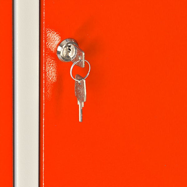 PROREGAL Garderobenschrank Ermine mit 2 Türen HxBxT 178 x 60 x 50 cm Lichtgrau Orange