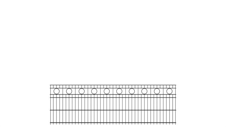 Doppelstabmatte 6/5/6 mit Kreis ZAUNGURU BASIC-Linie, Schmuckzaun, Höhe: 63cm, Breite: 200,5cm, Doppelstabmattenzaun verzinkt und zusätzlich in RAL 7016 Anthrazitgrau pulverbeschichtet