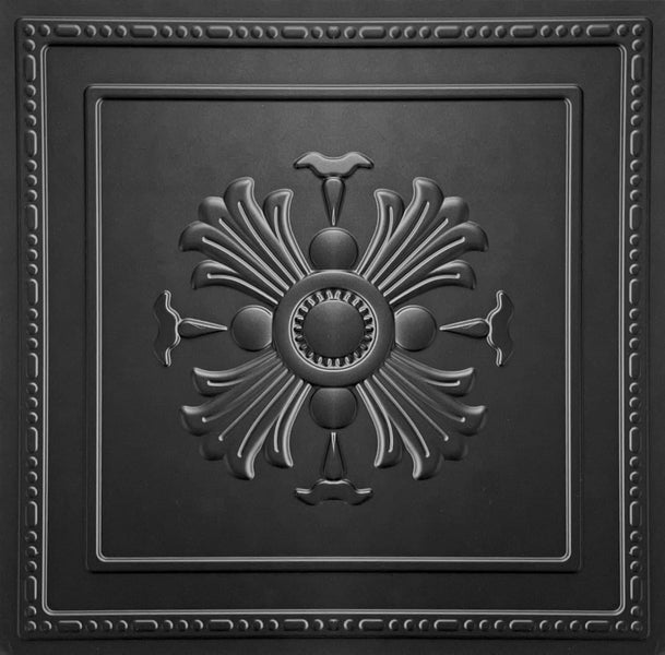 3D Wandpaneel 50x50 cm – PVC Kunststoff in realistischer 3D Optik – Wappen Klassiker Desing D50 Schwarz