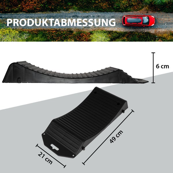 Produktabbildung mit den Maßen der Anfahrhilfe