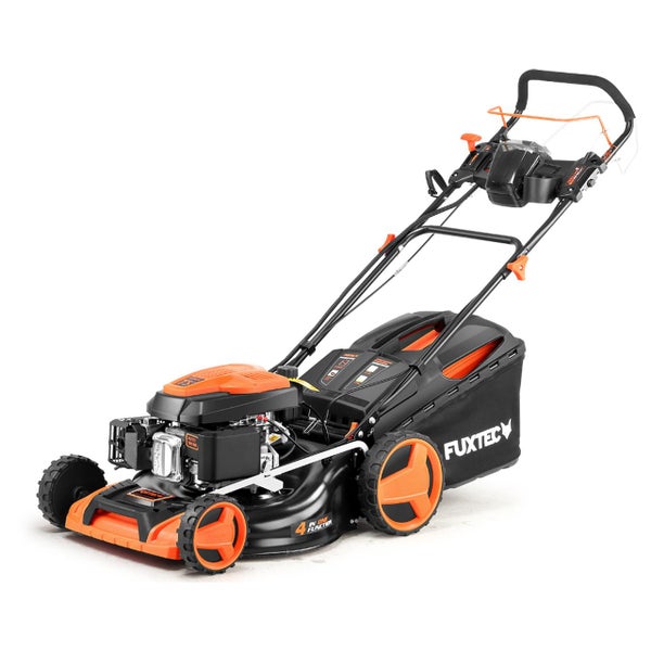 FUXTEC Benzin Rasenmäher FX-RM5196eSPRO  - 196ccm | 51cm | 6PS  | mit Antrieb + E-Start + FlexSpeed | 36kg | 60L | Seitenauswurf |ab 1001m²