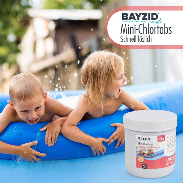 Bayzid Mini-Chlortabletten Set, 12 Dosen à 500 Gramm, schnell löslich für Kinderpools