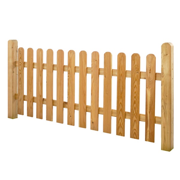 GartenLand Vorgartenzaun MAILAND gerade 180x80 cm Holzzaun Lärche PEFC Bretterzaun mit gebogenem Kopf