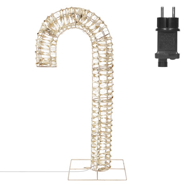 ECD Germany LED-Zuckerstange 75 cm in Gold mit LED-Beleuchtung, Metall Leuchtstab mit 400 warmweißen LEDs, Timer 6 Std, Weihnachtsbeleuchtung IP44 Wasserdicht Innen/Aussen, Candy Cane Weihnachtsdeko