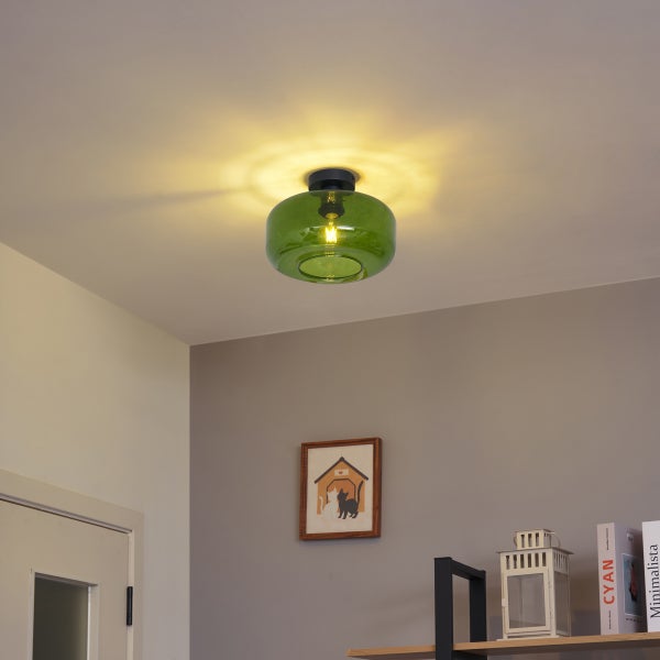 Grüne Glas Deckenleuchte im Raum