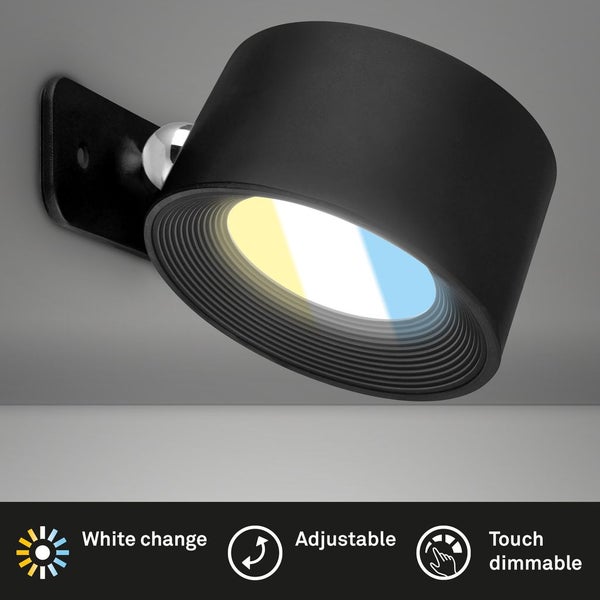 LED Akku Wandleuchte 3-step Touchdimmer magnetisch 3W 220 lm CCT 2700/4000/6500 K Tari schwarz