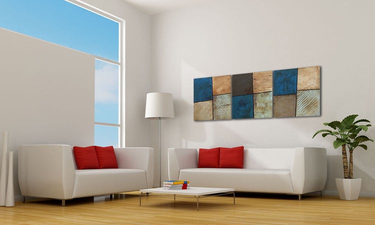 Das Wandbild -Playful Water- 210x70x2 cm handgemaltes Unikat
