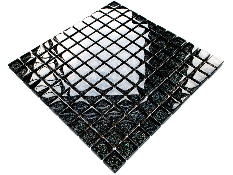 Glasmosaik auf Netz für Bad und Küche 30cm x 30cm  - Petrol