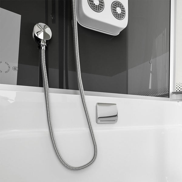 Home Deluxe - Duschtempel ALL IN 2in1 - Schwarz, 170 x 90 x 220 cm Rechts - inkl. Dampffunktion, Regendusche und Fußmassage I Dampfsauna, Duschtempel Whirlpool Fertigdusche