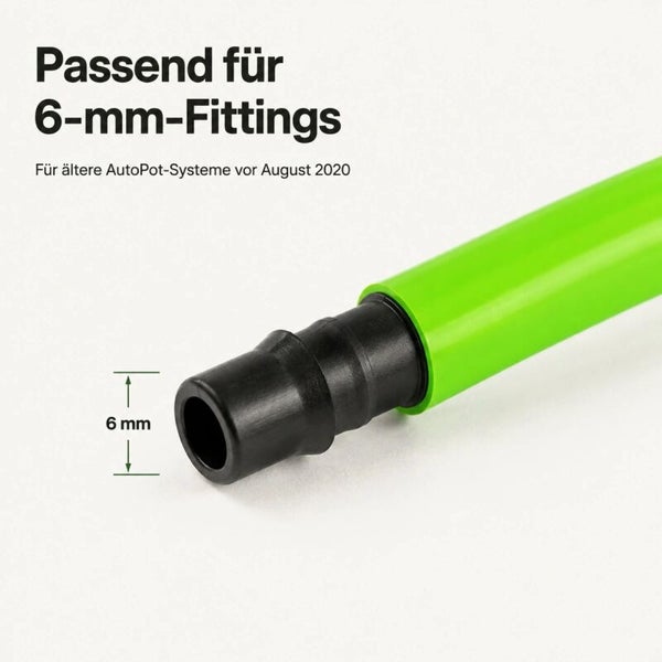 Schlauchverbinder für 6 Millimeter Fittings, geeignet für AutoPot Bewässerungssysteme vor August 2020.