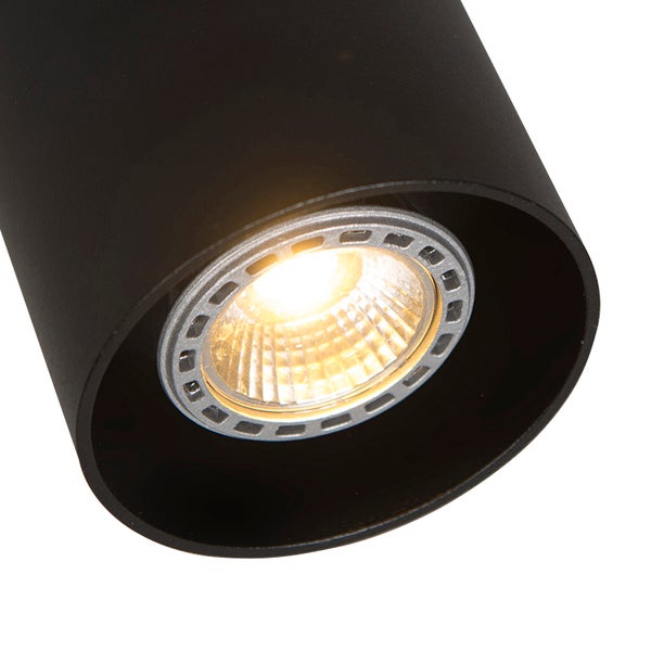 Schwarzer Deckenstrahler mit LED-Licht