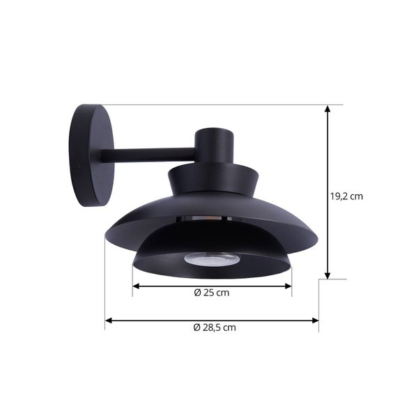 Lucande Wandleuchte außen Thais (spritzwassergeschützt (Modern) in Schwarz aus Metall (1 flammig, E14) - Außenwandleuchten Wandlampe Led Außenlampe Outdoor für Außenwand/Hauswand Haus