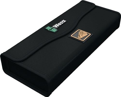 Wera Werkzeugtasche aus Textil mit Klettverschluss, Wera Logo und Holz-Symbol.