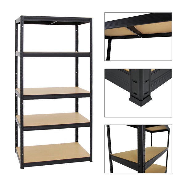 PROREGAL Mega Deal 2x Schwerlastregal Slim Elephant M HxBxT 180 x 90 x 60 cm 5 Ebenen Fachlast 350 kg Schwarz